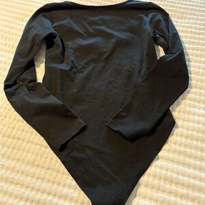 Elegant Black Long Sleeve Bodysuit